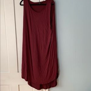 JUST LOVE 2X BURGUNDY TANK MAXI DRESS
